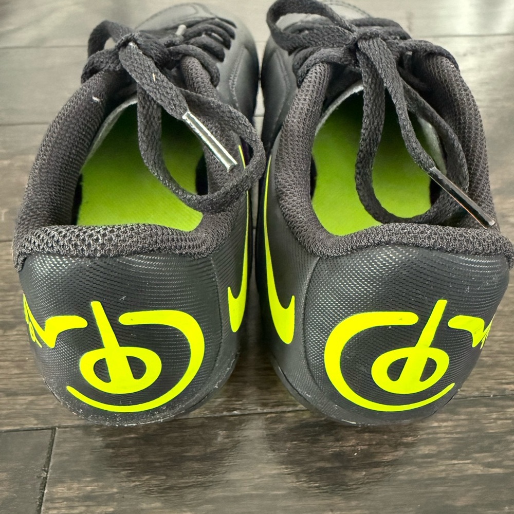 Nike Kids Black and Neon Yellow soccer cleats